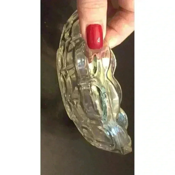 VTG Federal Yorktown Clear Iridescent Carnival Glass Bowl Grannycore Scalloped - Picture 14 of 15